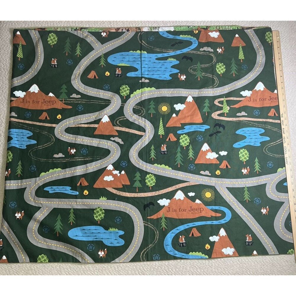 Handmade Baby‎ Blanket Playmat 35 x 41" Jeep Camping Farmyard Nursery Quilt